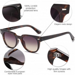 Semi-rimless Square Polarized Sunglasses for Men and Women MEMORIES SJ2075 - C2 Tortoise Frame/Grey and Brown Lens - CV18U2C0...