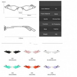 Cat Eye New Fashion Rimless Sunglasses Women 2020 Cat Eye Frameless Alloy Eyeglasses For Female UV400 Shades - 3 Silver - CT1...