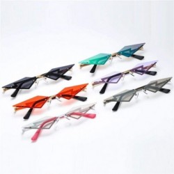 Cat Eye New Fashion Rimless Sunglasses Women 2020 Cat Eye Frameless Alloy Eyeglasses For Female UV400 Shades - 3 Silver - CT1...