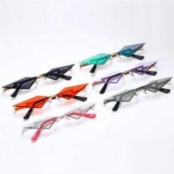 Cat Eye New Fashion Rimless Sunglasses Women 2020 Cat Eye Frameless Alloy Eyeglasses For Female UV400 Shades - 3 Silver - CT1...