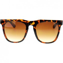 Rectangular Unisex Retro Vintage Style Horn Rim Thick Brow Rectangular Sunglasses - Red Tortoise - CM11OMSCYH5 $9.33