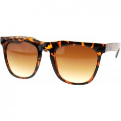 Rectangular Unisex Retro Vintage Style Horn Rim Thick Brow Rectangular Sunglasses - Red Tortoise - CM11OMSCYH5 $9.33