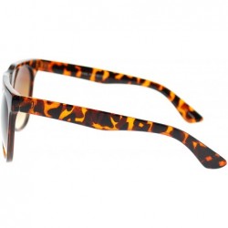 Rectangular Unisex Retro Vintage Style Horn Rim Thick Brow Rectangular Sunglasses - Red Tortoise - CM11OMSCYH5 $9.33