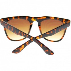 Rectangular Unisex Retro Vintage Style Horn Rim Thick Brow Rectangular Sunglasses - Red Tortoise - CM11OMSCYH5 $9.33