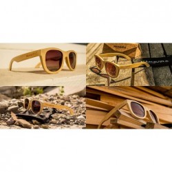 Aviator Unisex Wood Sunglasses Lightweight Polarized - CR18YU7UXUC $43.70