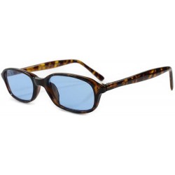 Rectangular Classic Old Vintage 80s 90s Indie Rectangle Sunglasses - Tortoise / Blue - CV18ECE7M58 $23.55