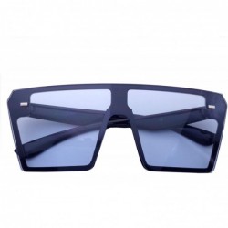 Oversized Modern Oversize Color Tone Square Sunglasses - Ocean Blue - CU18ODDDLNK $21.56