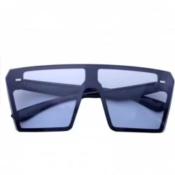 Oversized Modern Oversize Color Tone Square Sunglasses - Ocean Blue - CU18ODDDLNK $14.00