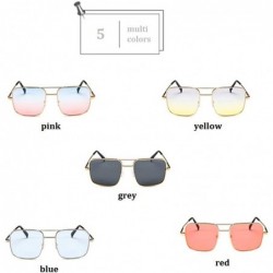 Oversized Rectangle Metal Sunglasses for Women Men Nonpolarized UV Protection MLSGD005 - Pink - C018WGXX8QL $9.95