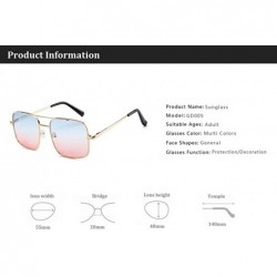 Oversized Rectangle Metal Sunglasses for Women Men Nonpolarized UV Protection MLSGD005 - Pink - C018WGXX8QL $9.95