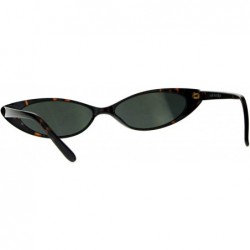 Oval Skinny Flat Sunglasses Womens Retro Oval Wide Frame Mirror Lens UV 400 - Tortoise (Yellow Mirror) - CU18EOLRDX3 $9.54