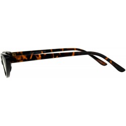 Oval Skinny Flat Sunglasses Womens Retro Oval Wide Frame Mirror Lens UV 400 - Tortoise (Yellow Mirror) - CU18EOLRDX3 $9.54