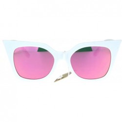 Butterfly Womens Sunglasses Square Cateye Butterfly Fashion Eyewear UV 400 - White (Pink Mirror) - CC186NYRZHY $10.09