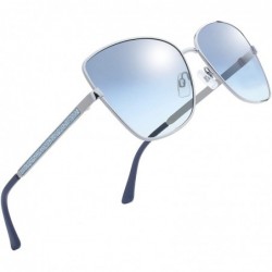 Aviator Classic Crystal Elegant Women Beauty Design Sunglasses Gift Box - L171-silver - C718M0T749C $15.00