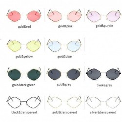 Square Fashion Metal Sun Glass Cool Square Shape Colorful Fashion Simple Style Metal Transparent Sunglasses - C318OY8Z09H $8.19
