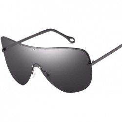 Oversized Polarized Sunglasses Fashion Metal Large Frame High Definition Women's Ultraviolet Protection - B - CB18Q70TZWZ $48.71