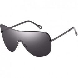Oversized Polarized Sunglasses Fashion Metal Large Frame High Definition Women's Ultraviolet Protection - B - CB18Q70TZWZ $21.35