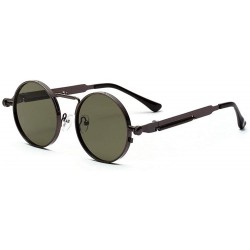 Round metal round retro punk sunglasses male spring legs hip hop women's sunglasses UV400 - Gun Green - CS1925QT8SY $8.85