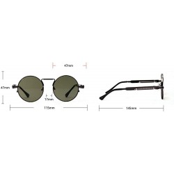 Round metal round retro punk sunglasses male spring legs hip hop women's sunglasses UV400 - Gun Green - CS1925QT8SY $8.85