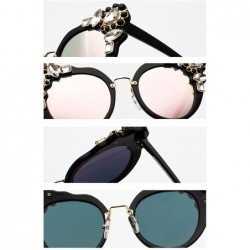 Rimless Ms. Oversized Frame Retro Cat Eye Sunglasses Fashion Design - Black Ash - CF18EUXWHDG $12.34