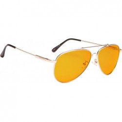 Aviator Sleep Nighttime Digital Eyeglasses - Blue Light Blocking Glasses for Women - Gold - CK18IWQHEXK $16.29
