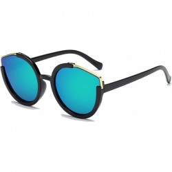 Rimless Sunglasses Metal Cateye Sunglasses for Women Lightweight - Green White - CJ18TY3E7G5 $29.58