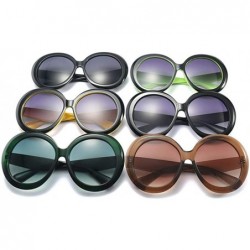 Oversized Round Sunglasses Women 2018 Vintage Black Green Oversized Frames Mirror - 3 - CE18WZU93DY $28.15