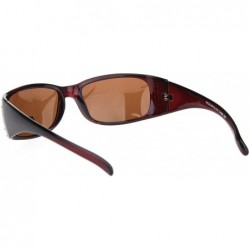 Rectangular Womens Rhinestone Anti-glare Polarized Chic Narrow Rectangular Sunglasses - All Brown - CJ18OXIH3RT $15.26
