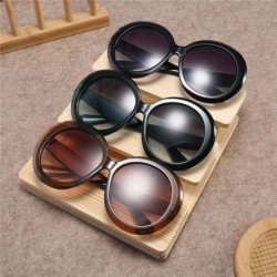 Oversized Round Sunglasses Women 2018 Vintage Black Green Oversized Frames Mirror - 3 - CE18WZU93DY $28.15