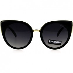 Round Womens Polarized Lens Mod Goth Cat Eye Fashion Retro Sunglasses - Black Smoke - CE18GOC487N $26.93
