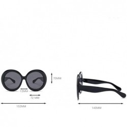 Oversized Round Sunglasses Women 2018 Vintage Black Green Oversized Frames Mirror - 3 - CE18WZU93DY $28.15