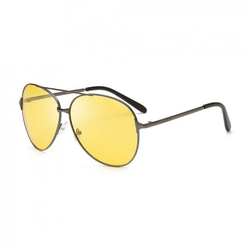 Sport Polarized color changing sunglasses outdoor Changing - Gun Gray Yellow - CT190SYTKZZ $8.91