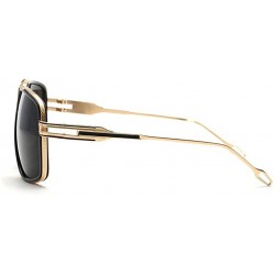 Rectangular Luxury Womens Sunglasses Gold Frame Comfortable Nose Pad Jewelry Eye Wear Lens 62mm - Gold/Black - CD12ENFQLKR $1...