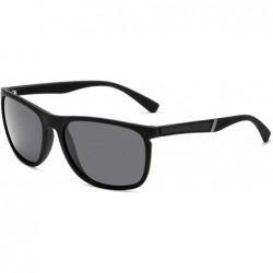 Semi-rimless Unisex Polarized Sunglasses Vintage Nylon Frame Sun Glasses For Men Women CHQJ020 - Black - C318Y0AEXEN $14.53