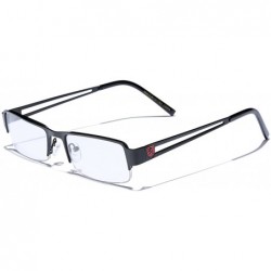 Square Non-Prescription Rimless Frame Clear Lens Rectangular Fashion Eye Glasses for Women Men (Small Face) - Black - C211P3R...