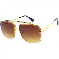 Square Fashion Classic Thick Lens Aviator M28 Sunglasses - Brown - C618ASA5U67 $11.74