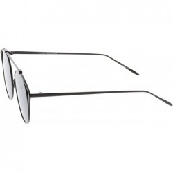 Cat Eye Oversize Open Metal Crossbar Round Tinted Flat Lens Cat Eye Glasses 55mm - Black / Smoke - C8182M3ZKXQ $12.88