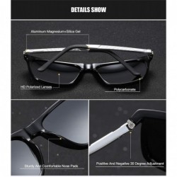 Square Polarized Square Sunglasses for Men Vintage PC Frame Driving UV400 Protection - Black Grey - C718RNK4G8G $14.30