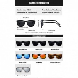 Square Polarized Square Sunglasses for Men Vintage PC Frame Driving UV400 Protection - Black Grey - C718RNK4G8G $14.30