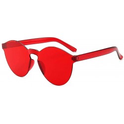 Round Unisex Fashion Candy Colors Round Outdoor Sunglasses Sunglasses - Red - C1199OMKOSE $19.03