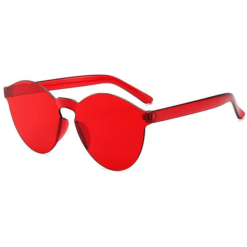 Round Unisex Fashion Candy Colors Round Outdoor Sunglasses Sunglasses - Red - C1199OMKOSE $7.61