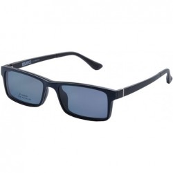 Rectangular Optical Eyeglasses Frames With Magnetic Polarized Sunglasses Clips - C007 - C412IMP9KB1 $31.90