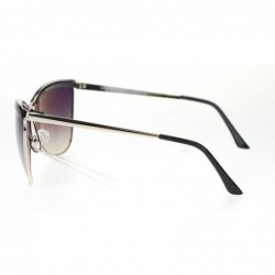 Butterfly Womens Oversize Eye Brow Trim Half Rim Metal Butterfly Sunglasses - Black - CK11SOL3GPF $11.55