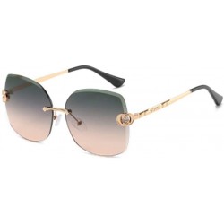Sport Frameless Sunglasses Women's Metallic Ocean Cut Edged Sunglasses - 3 - CQ1907XMDNE $59.55