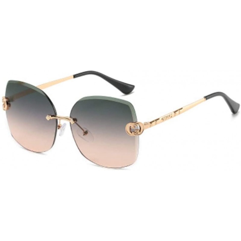 Sport Frameless Sunglasses Women's Metallic Ocean Cut Edged Sunglasses - 3 - CQ1907XMDNE $38.34
