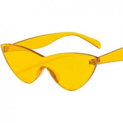 Cat Eye Women Vintage Cat Eye Sunglasses Lovely Sun Glasses For Ladies Cute Sexy Cool Retro Uv400 - Yellow - C2198UMCUEO $10.33