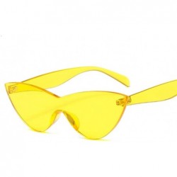 Cat Eye Women Vintage Cat Eye Sunglasses Lovely Sun Glasses For Ladies Cute Sexy Cool Retro Uv400 - Yellow - C2198UMCUEO $10.33