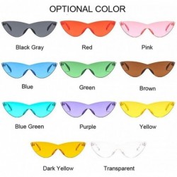 Cat Eye Women Vintage Cat Eye Sunglasses Lovely Sun Glasses For Ladies Cute Sexy Cool Retro Uv400 - Yellow - C2198UMCUEO $10.33