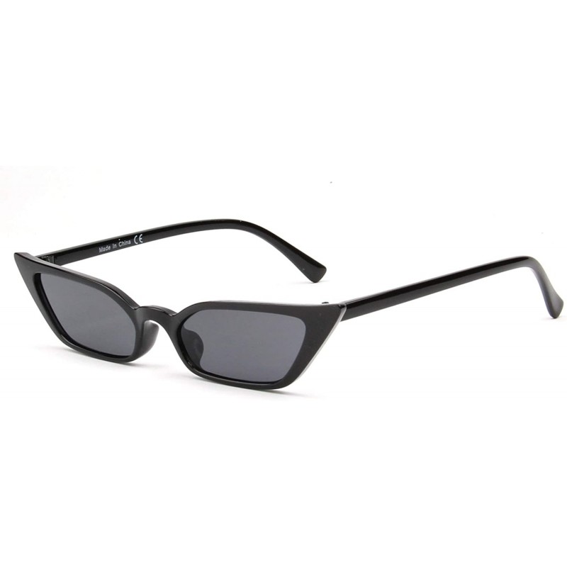 Goggle Rock a fashionable trend with these small high pointed cat-eye Sunglasses - Black - CI18WU8SXRL $18.02