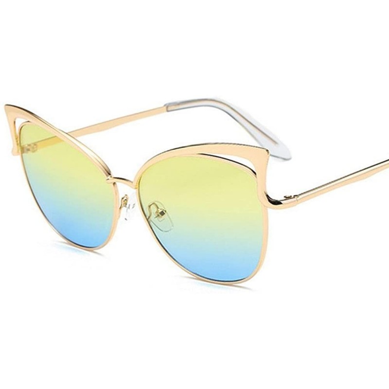 Oversized Men Women Sunglasses Metal Polarized Oversized Polarized Glasses Eyewear - Yellow - C818DH6MXK0 $26.46